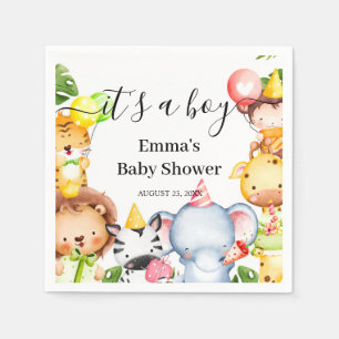 Serviette En Papier C'est une Fête de Naissance Safari Jungle pour Gar