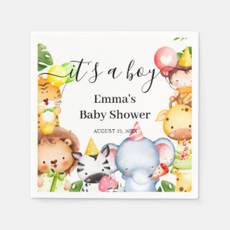 Serviette En Papier C'est une Fête de Naissance Safari Jungle pour Gar