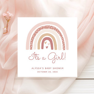 Serviette En Papier C'est une fille Baby Shower Bohème Arc-en-ciel