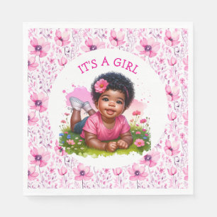 Serviette En Papier C'est une fille Baby Shower Floral pour Fille