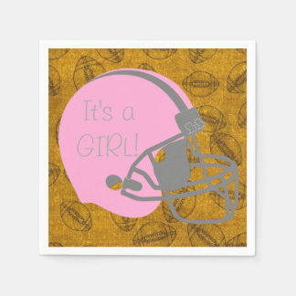Serviette En Papier C'est une fille de football thème Baby shower serv