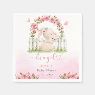 Serviette En Papier C'est une fille moderne baby shower fille aquarell