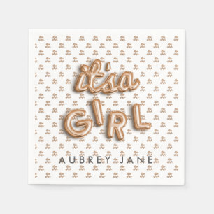 Serviette En Papier C'est une fille ! or rose NAPKIN