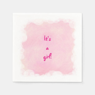 Serviette En Papier C'est une fille rose mélange des nuages blancs bul