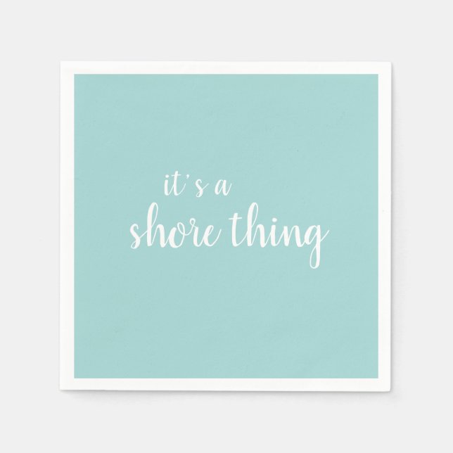Serviette En Papier C'est une plage de Shore Thore Citation Turquoise (Devant)