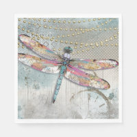 C'Est Votre Temps Dragonfly Napkin
