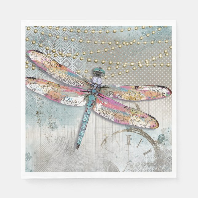 Serviette En Papier C'Est Votre Temps Dragonfly Napkin (Devant)