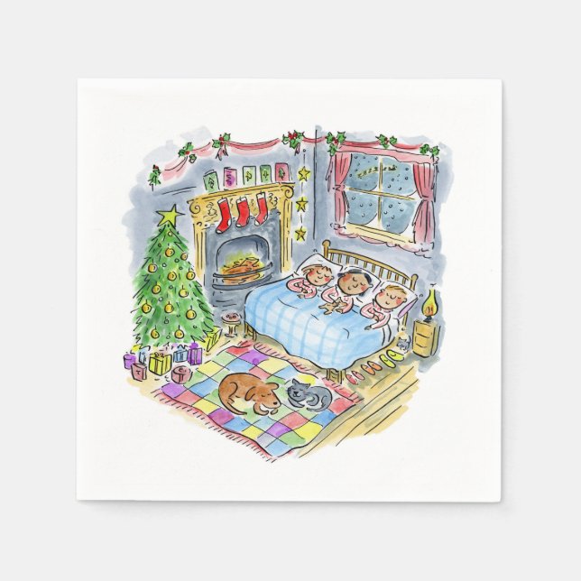Serviette En Papier C'était la nuit avant Noël (Devant)