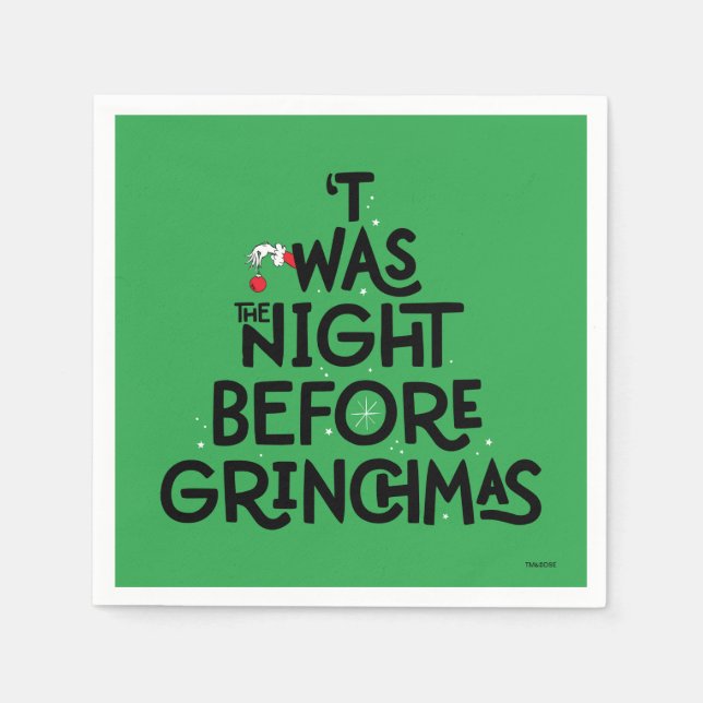 Serviette En Papier C'était la veille de Grinchmas (Devant)
