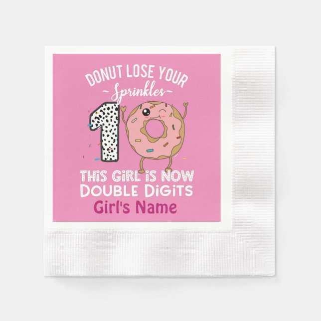 Serviette En Papier Cette fille a maintenant deux chiffres Gâteau d'an (Devant)