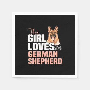 Serviette En Papier Cette Fille Aime Son Berger Allemand