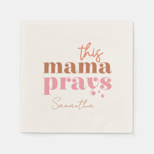 Serviette En Papier Cette Mama prie - Rustic Boho Design