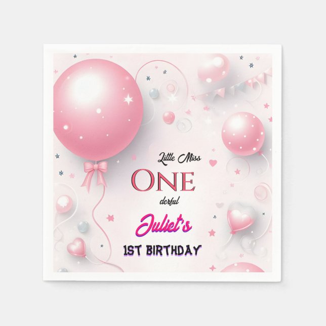 Serviette En Papier Cette mignonne Reine Miss Onederday 1er anniversai (Devant)