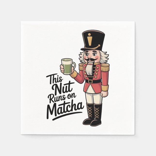 Serviette En Papier Cette noix tourne sur Matcha Christmas Nutcracker (Devant)