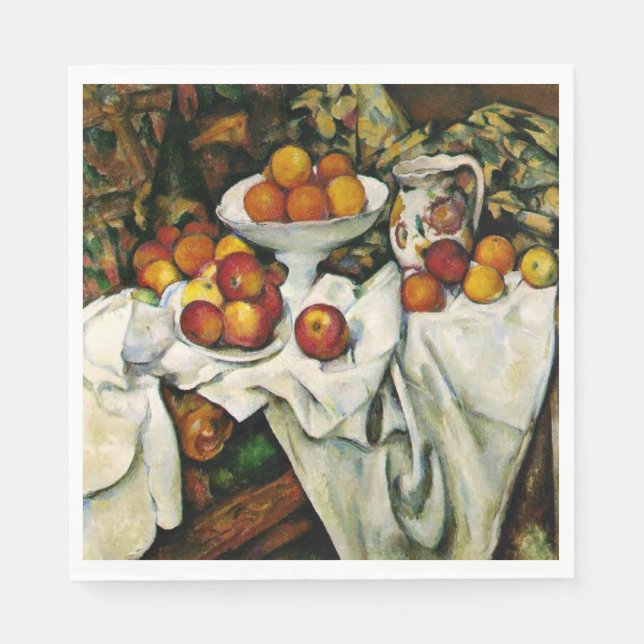 Serviette En Papier Cezanne - Pommes et Oranges (Devant)