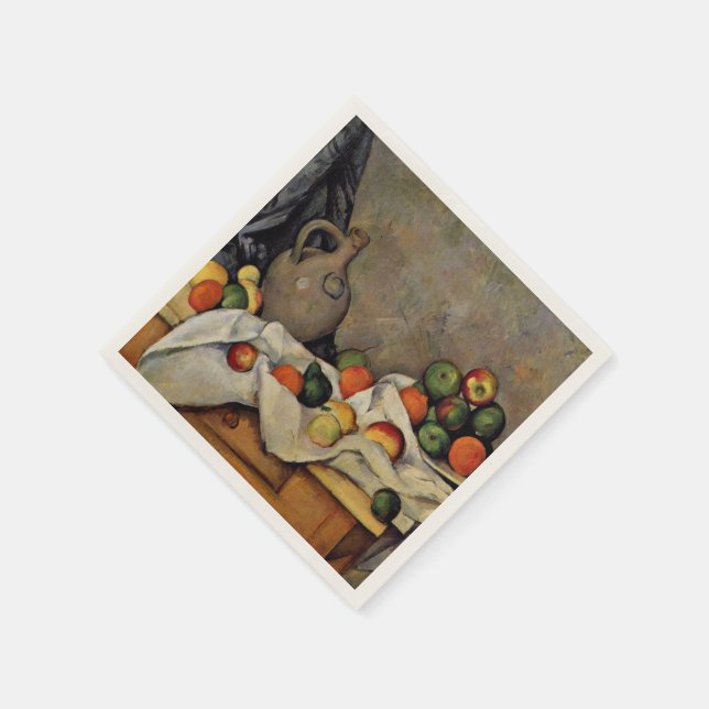 Serviette En Papier Cezanne - Rideau, Jug et Fruit, (Coin)