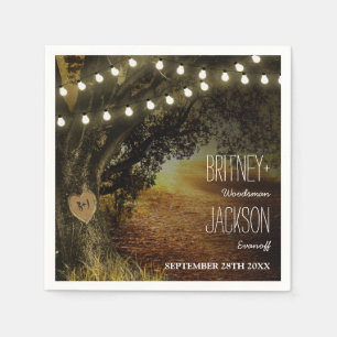 Serviette En Papier Chaîne d'automne lumières Chêne Mariage Napkins