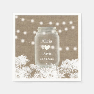 Serviette En Papier Chaîne de respiration du bébé Mariage rustique Mas