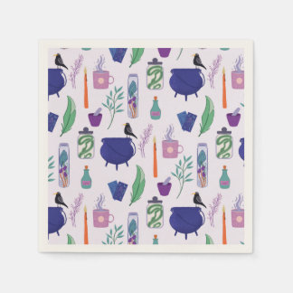 Serviette En Papier Chaîne de Tarot Gothique Pastel Mignon Chaudron Po