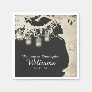 Serviette En Papier Chaîne Mason Jar Lights Arbre Gris Naples