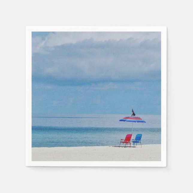 Serviette En Papier Chairs on the Beach (Devant)