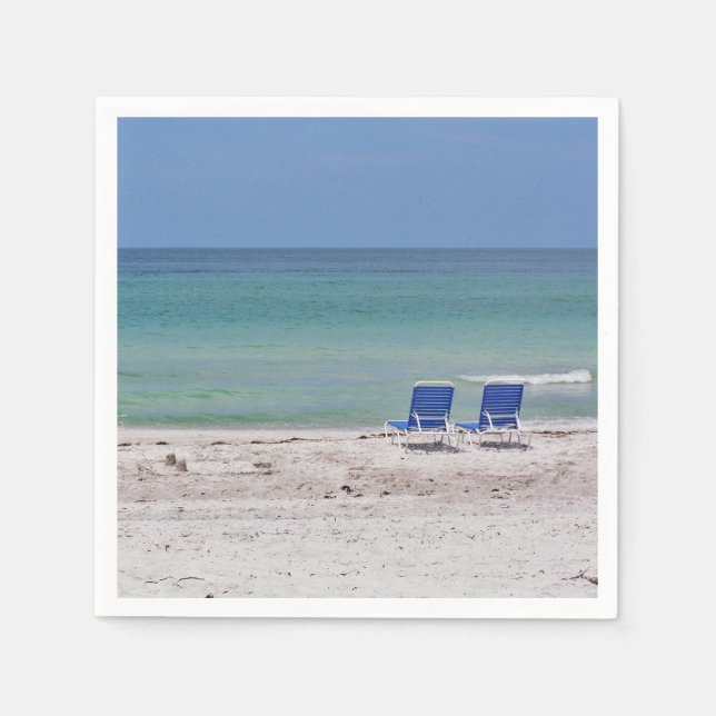 Serviette En Papier Chairs on the Beach (Devant)