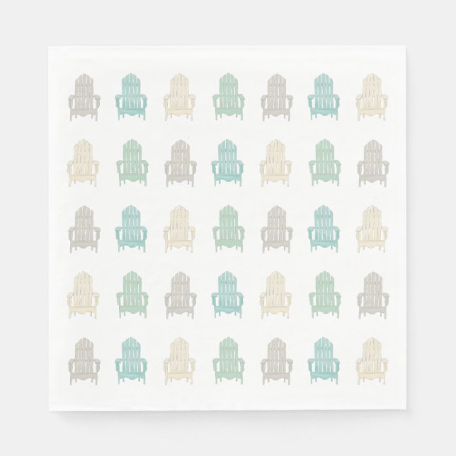 Serviette En Papier Chaises Adirondack de bord de mer Maison de lac Ma (Devant)