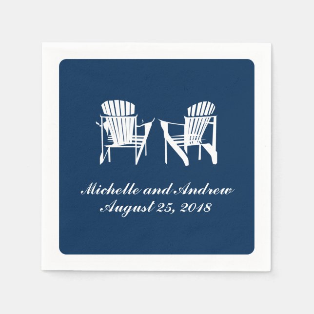 Serviette En Papier Chaises Adirondack | MARIAGE (Devant)