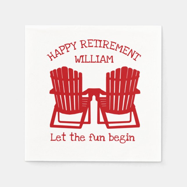Serviette En Papier Chaises Adirondack Marine Red Retirement Napkins (Devant)