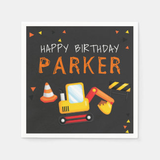 Serviette En Papier Chalboard personnalisé d'anniversaire de construct