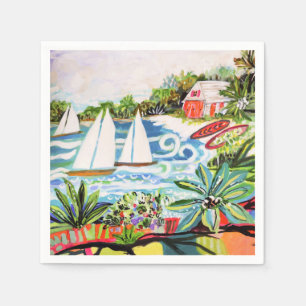 Serviette En Papier Chalet rouge de la Baie II