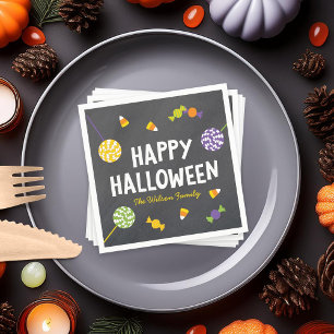 Serviette En Papier Chalkboard Créatures conviviales Joyeux Halloween