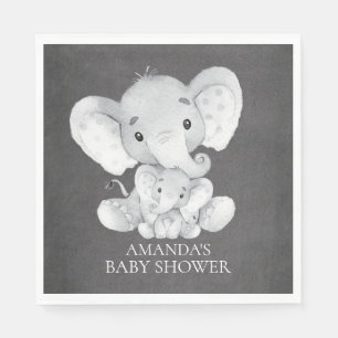 Serviette En Papier Chalkboard Elephant Boys Baby shower Papier Napkin