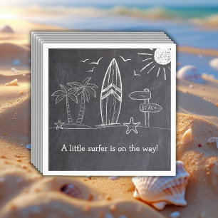 Serviette En Papier Chalkboard Un Petit Baby shower Surfer