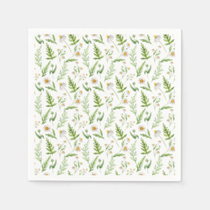 Serviette En Papier Chamomile Fleur Botanique Rustique Motif