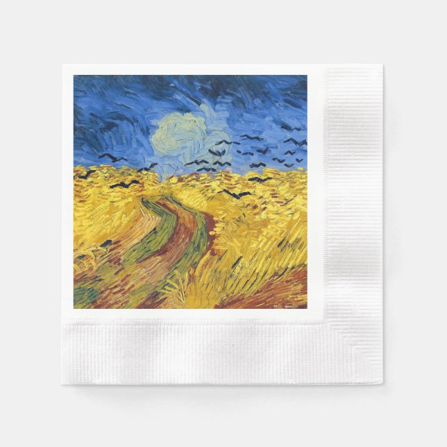 Serviette En Papier Champ de blé de Van Gogh peinture impressionniste (Devant)