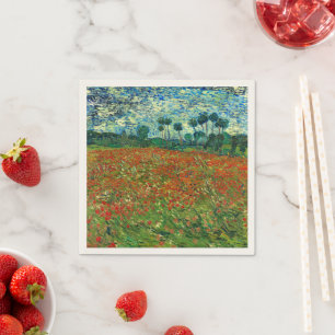 Serviette En Papier Champ de pavot par Vincent Van Gogh