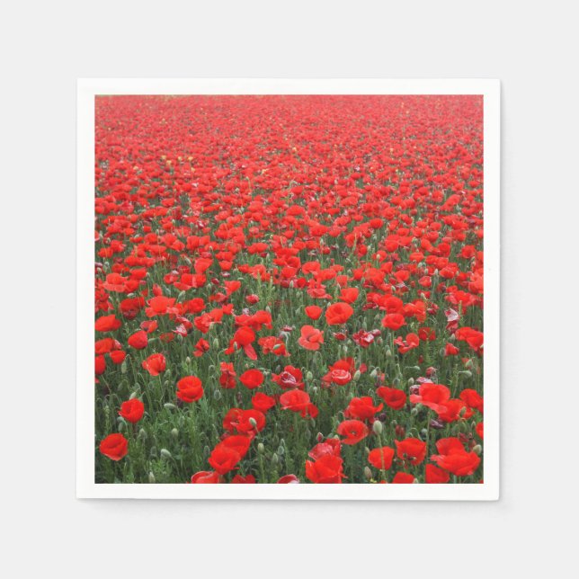 Serviette En Papier Champ de Red Poppies (Devant)