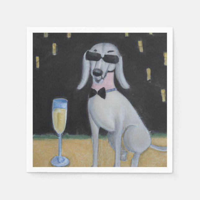 Serviette En Papier Champagne cool de chien à boire (Devant)