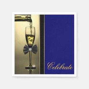 Serviette En Papier Champagne doré élégant