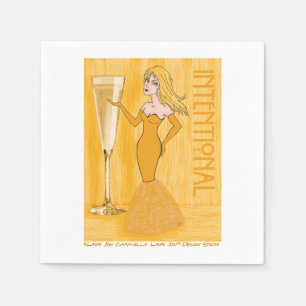 Serviette En Papier Champagne intentionnelle Femme Cocktail Serviettes