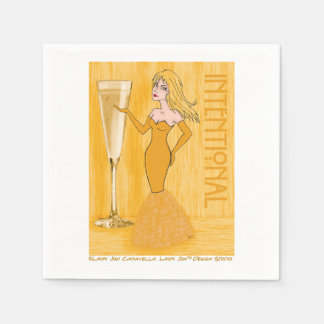 Serviette En Papier Champagne intentionnelle Femme Cocktail Serviettes