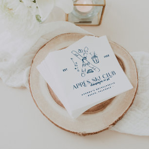 Serviette En Papier Champagne sur glace   Bachelorette Après Ski