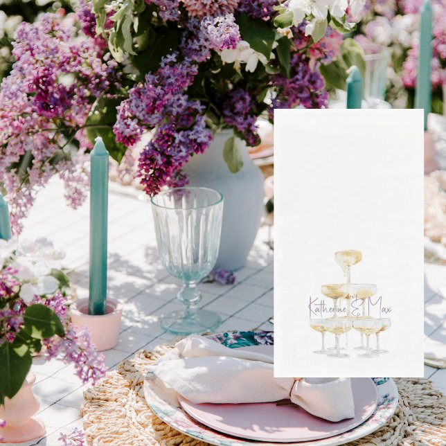 Serviette En Papier Champagne Tower Lavender Wedding  (Créateur téléchargé)