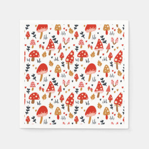 Serviette En Papier Champhroom Woodland Kathrin Legg Red Mushroom Part