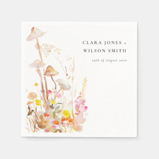 Serviette En Papier Champignon chic Wildflower Mariage botanique d'aut