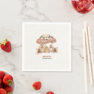 Serviette En Papier Champignon Magique de Fée 5ème anniversaire