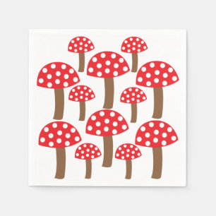 Serviette En Papier Champignon Rouge Botanique