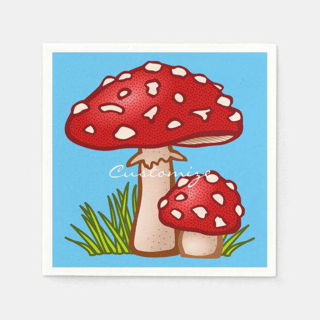 Serviette En Papier Champignons Amanita Rouge Thunder_Cove (Devant)