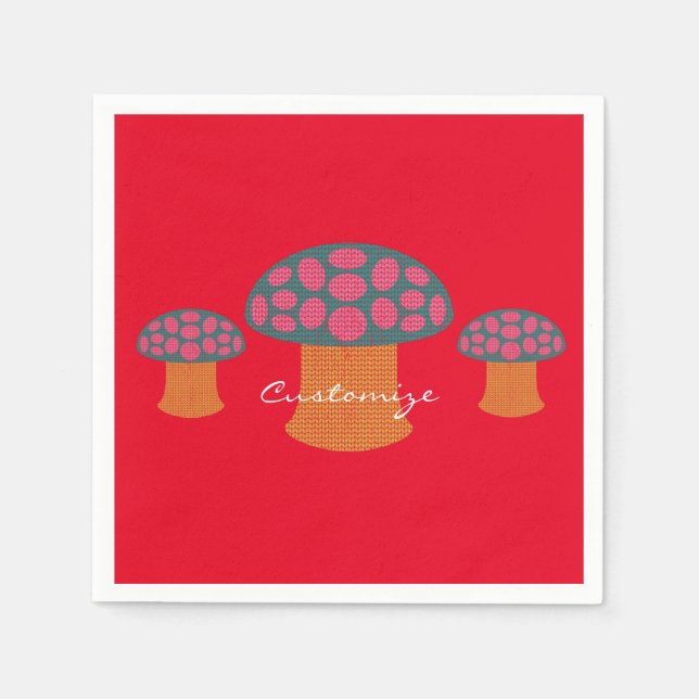 Serviette En Papier Champignons Amanita Rouge Thunder_Cove (Devant)